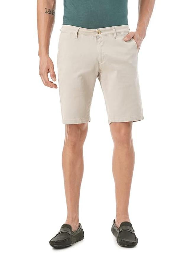 fyltr Men's Straight Fit Stretch Cotton Khaki Shorts - Soft Handfeel - Image 1